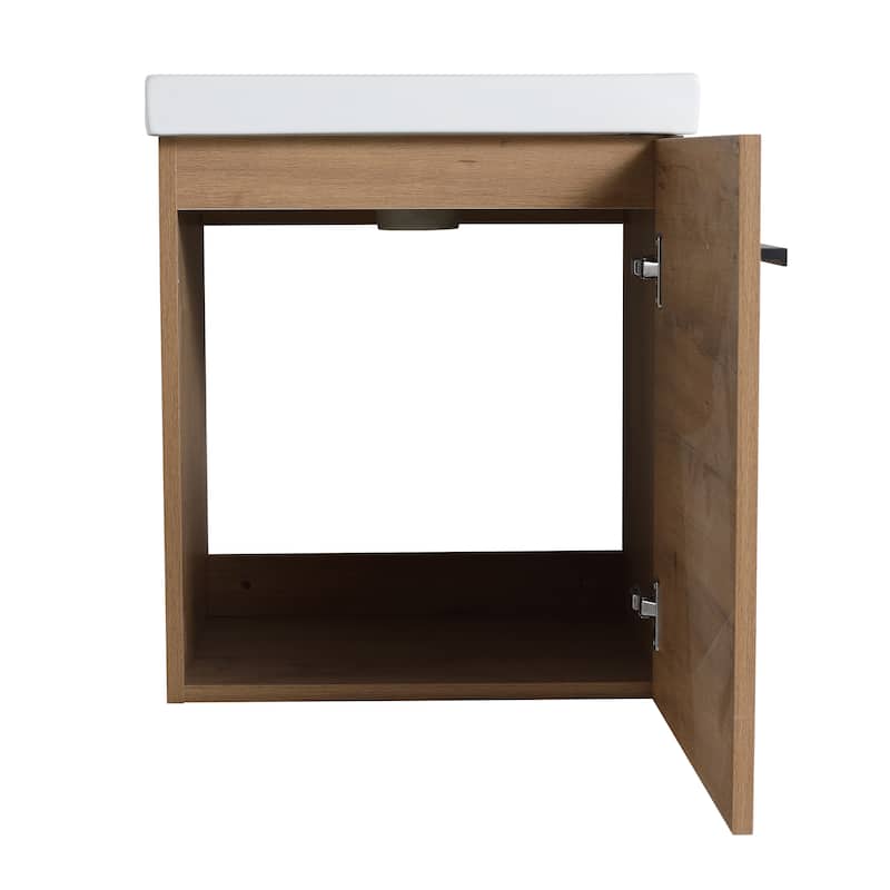 Bathroom Vanity With Sink In 16/18 Inch, Floating Bathroom Vanity With Soft Close Door