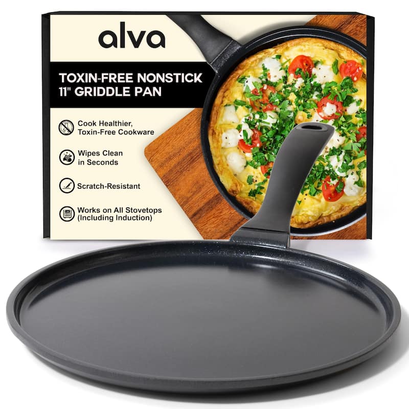 Alva Energy Ceramic Nonstick Griddle Pan Flat Nonstick Cooking Pan - 11"
