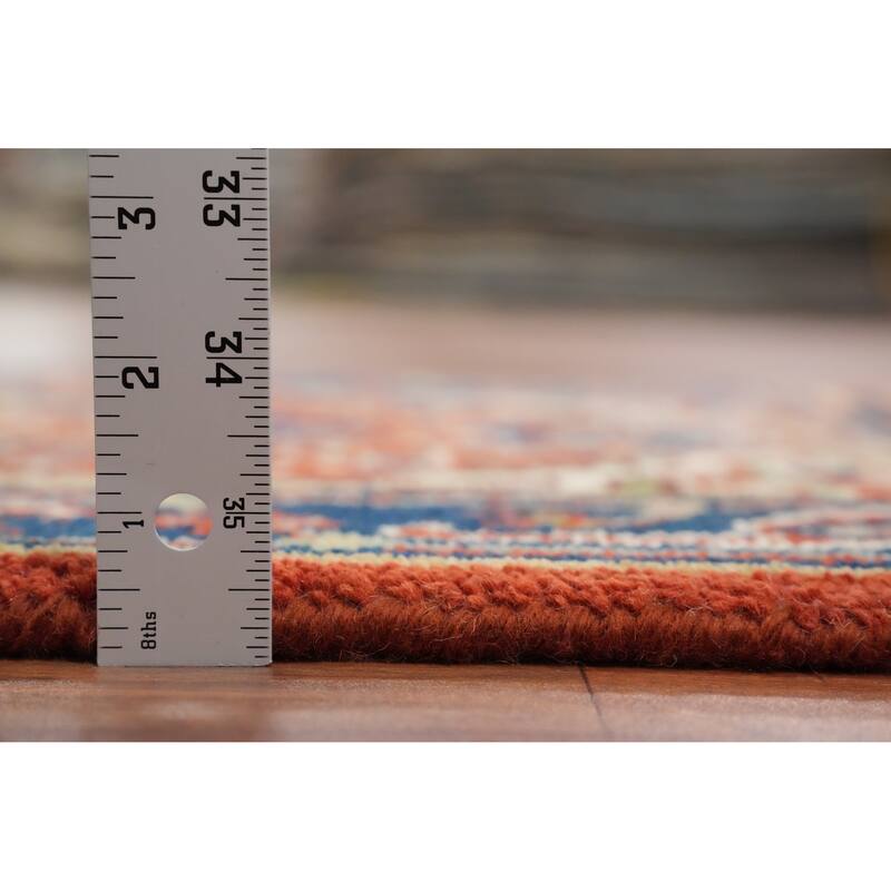Hand Knotted Oriental 100% Wool Carpet Traditional Medallion Oranges & Rust Heriz (serapi) Area Rug - 3' 0'' X 2' 0''