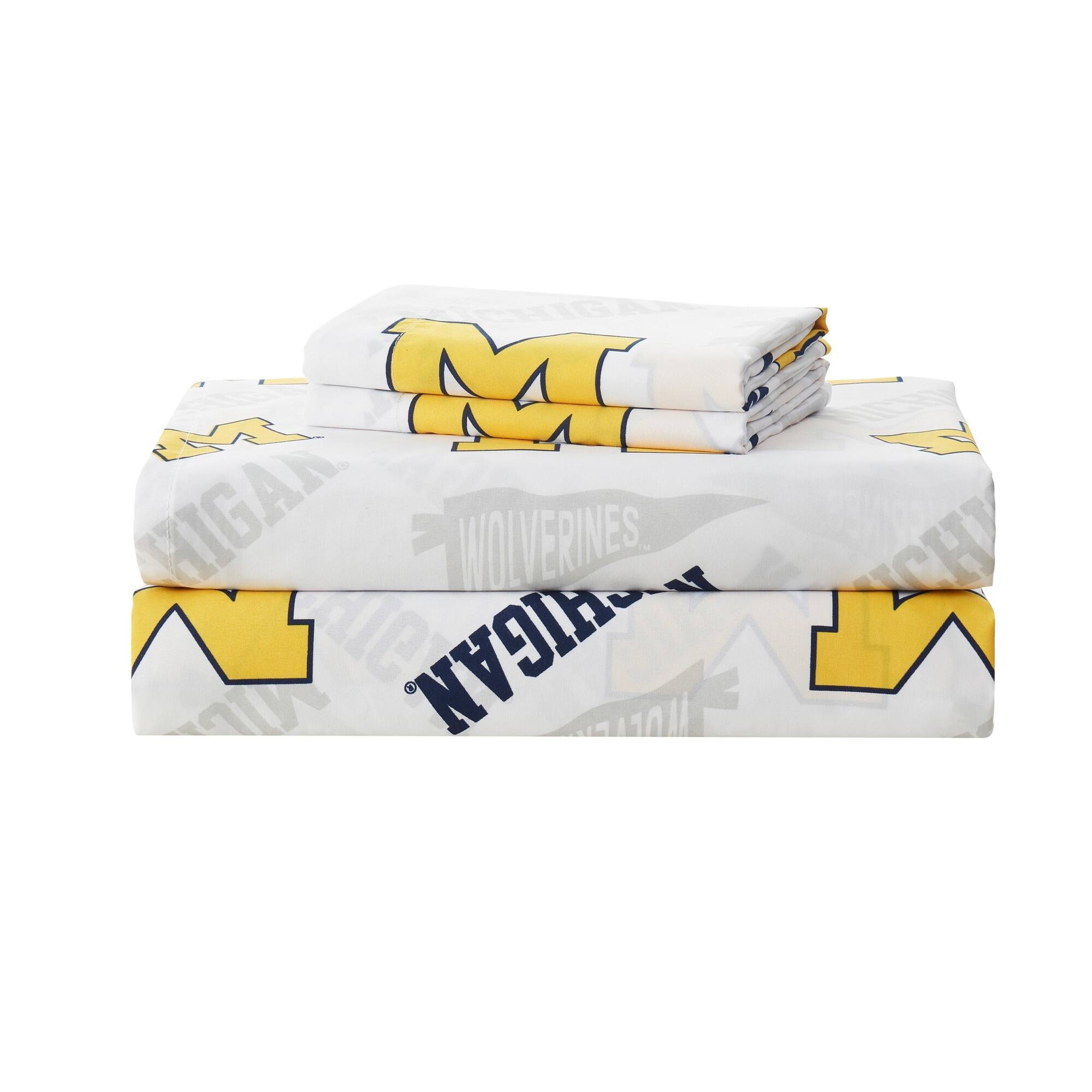 NCAA Officially Licenced Michigan Wolverines Sheet Set On Sale Bed