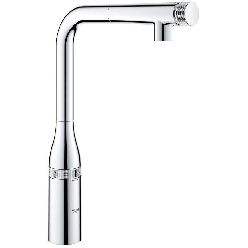 Grohe Essence 1.75 GPM Single Hole Pull Down Kitchen Faucet - Starlight Chrome