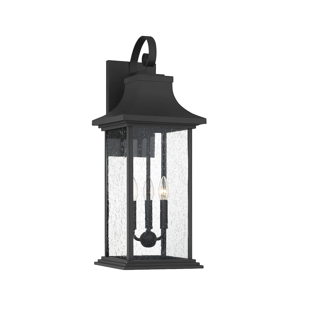 Hancock 3-Light Outdoor Wall Lantern in Matte Black