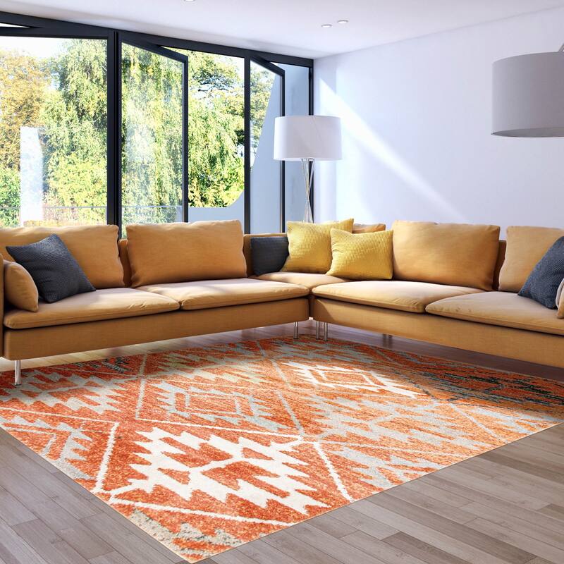 ECARPETGALLERY Ariella Orange Casual Rug