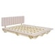 preview thumbnail 7 of 14, Pink Queen Velvet Upholstered Platform Bed w/ Hydrualic Storage, Floating Wood Bed Frame w/ LED Light & USB Port for Kids Adults