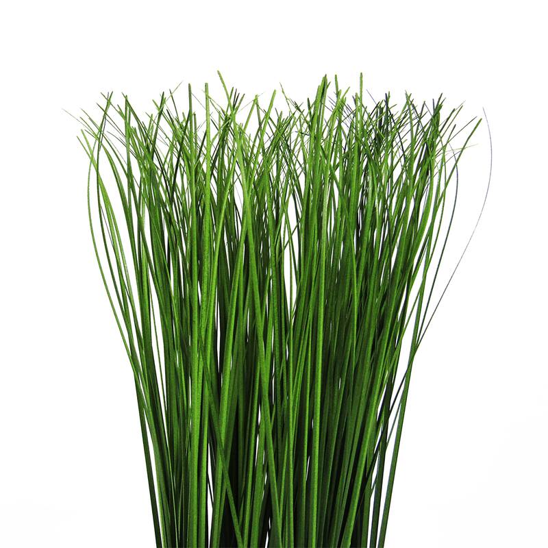 15in Artificial Onion Grass Plant in Grey Pot - 15" H x 4" D