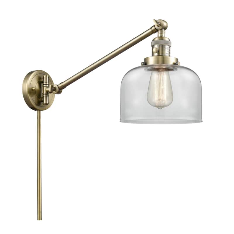 Innovations Lighting Large Bell Single Light 25" Tall Wall Sconce / - Antique Brass / Clear