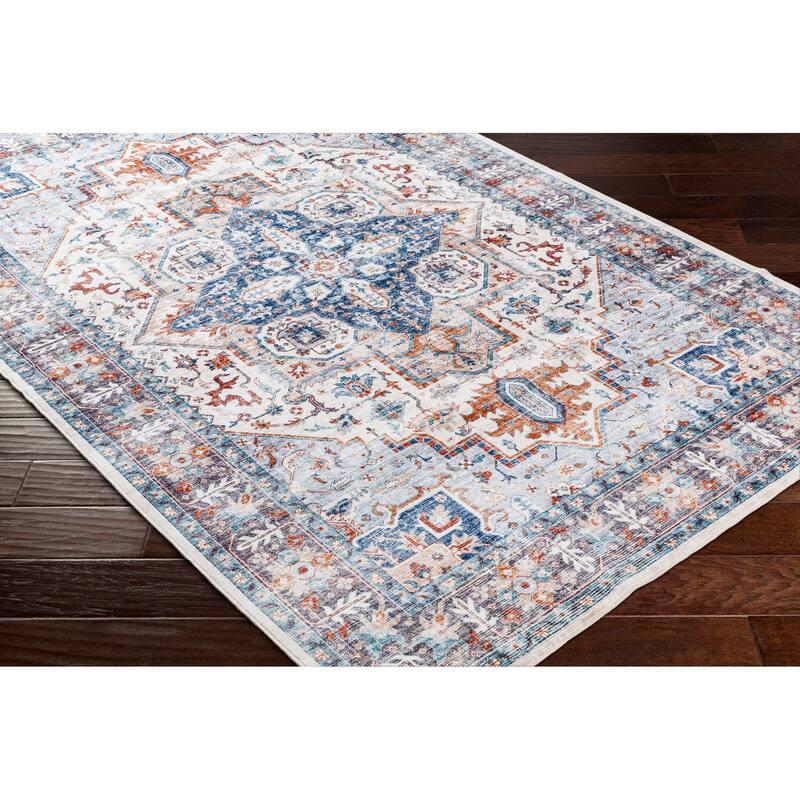 Livabliss Traditional Lavable Medallion Washable Area Rug