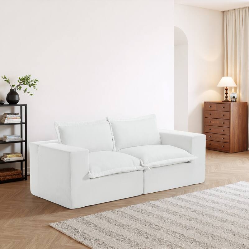 Comfy Cloud Chenille Upholstered Sectional Sofa with Pillow-Top Cushion