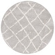 preview thumbnail 21 of 53, SAFAVIEH Berber Shag Hessie Moroccan Rug 5'1" Round - Light Grey/Cream - Round
