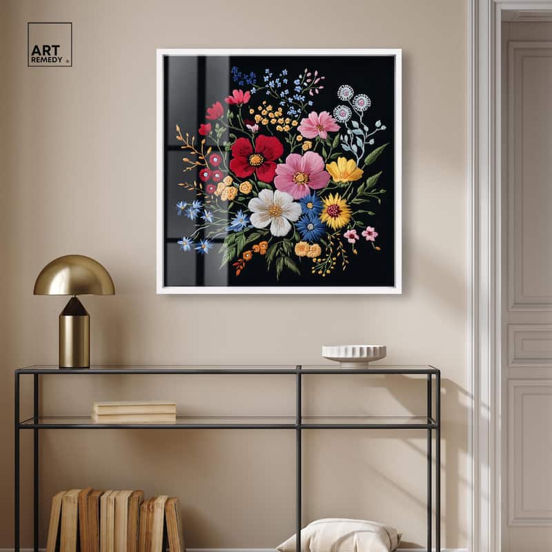 Midnight Wildflower Weave Shadowbox by Art Remedy