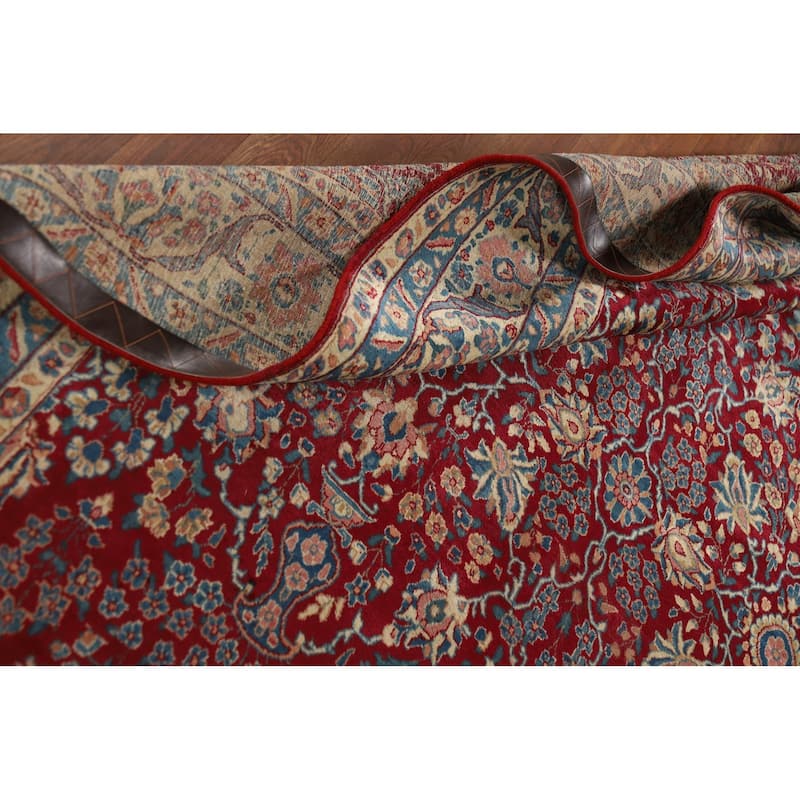 Vegetable Dye Floral Yazd Antique Persian Wool Carpet - 6'6" x 9'10"
