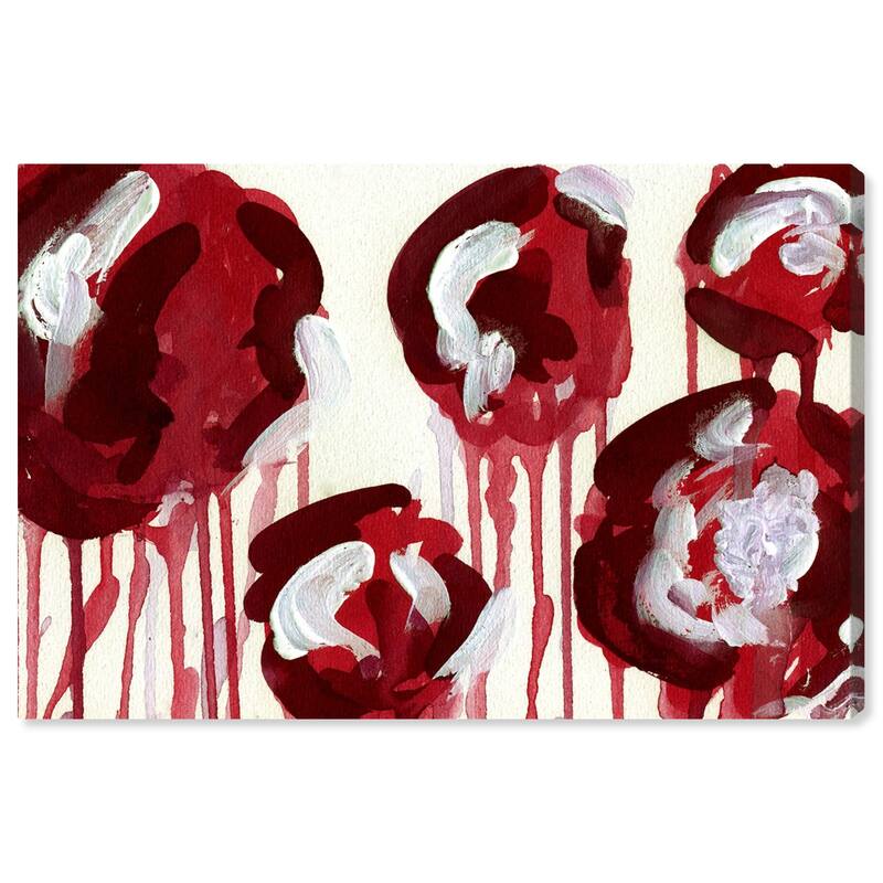 Wynwood Studio Canvas Abstract Rananculus Obsession Red and Dark Red Modern & Contemporary Wall Art Canvas Print