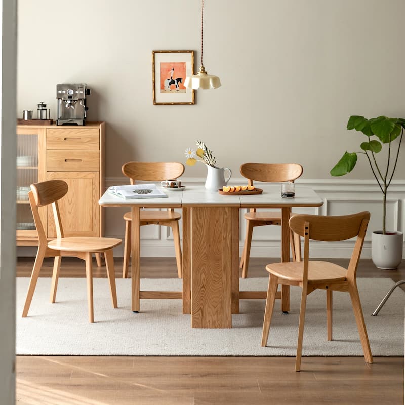GDFStudio - Belfair Modern Solid Oak Wood Dining Chair - 19.69"W