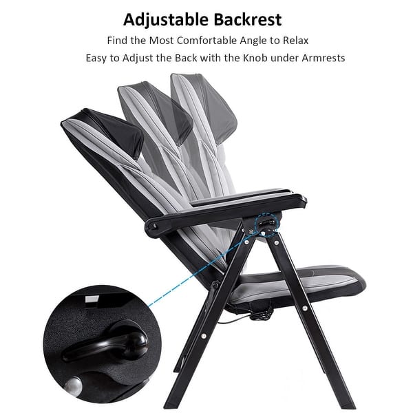Gymax Adjustable Folding Shiatsu Massage Chair Heated Back Neck Overstock 24262151