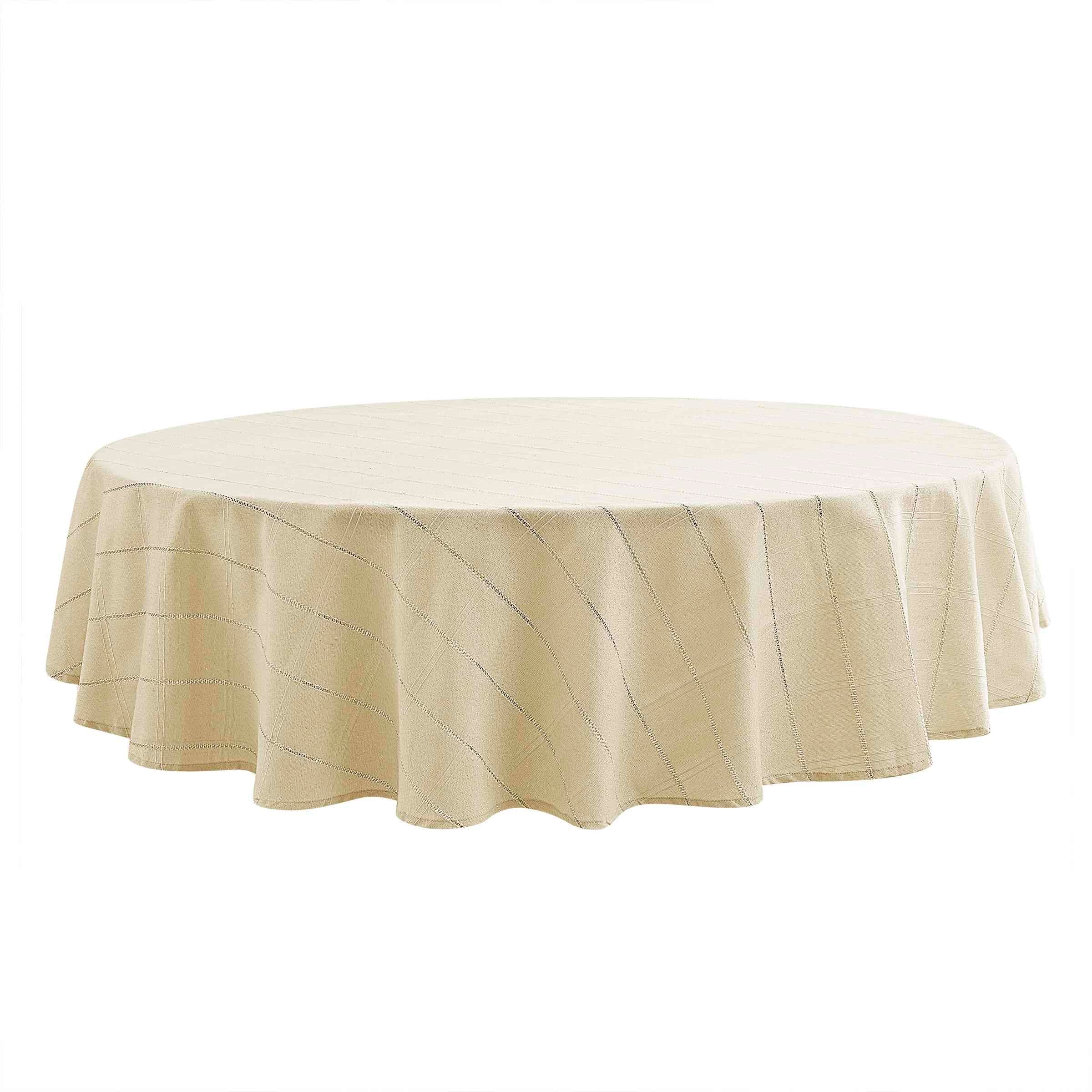 Izod Chadwick Linen Gold Lurex 70" Round Tablecloth