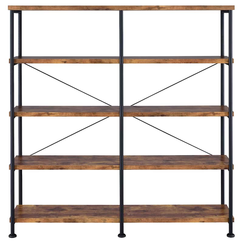 Analiese 63-inch 4-shelf Double Bookshelf - 60.00" x 14.25" x 63.00"