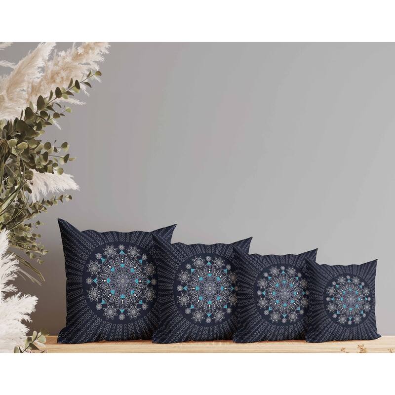 Wisteria Whirl Faux Suede Reversible Throw Pillow Blue and Gray