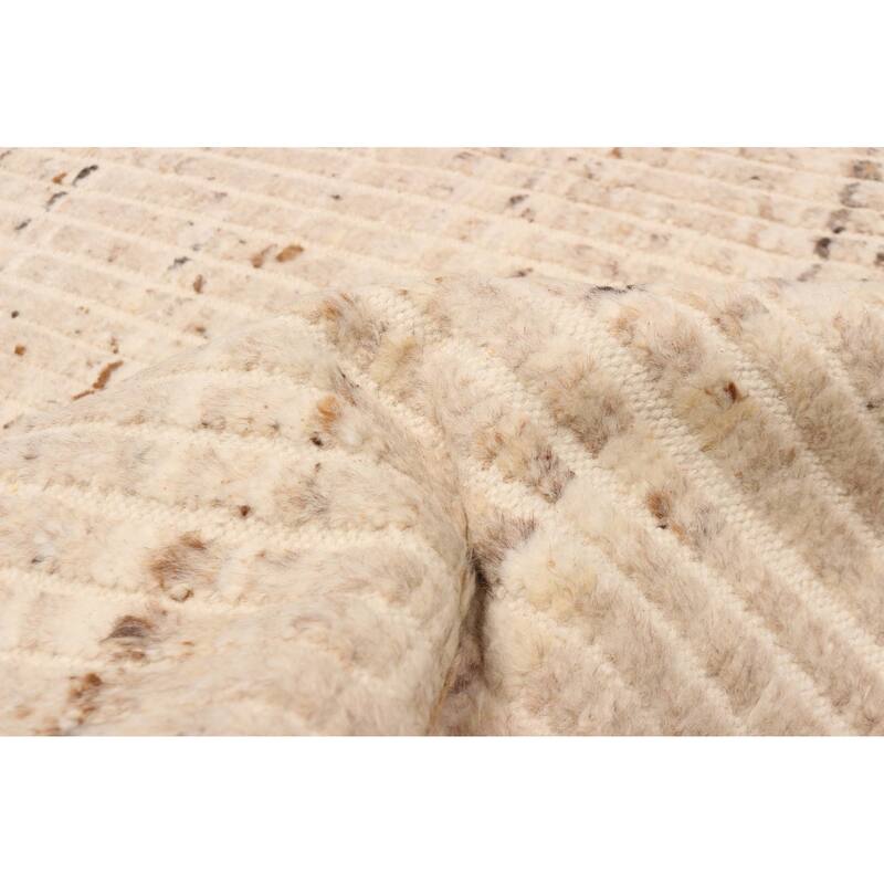 ECARPETGALLERY Hand-knotted Tangier Beige Wool Rug - 7'10 x 9'10