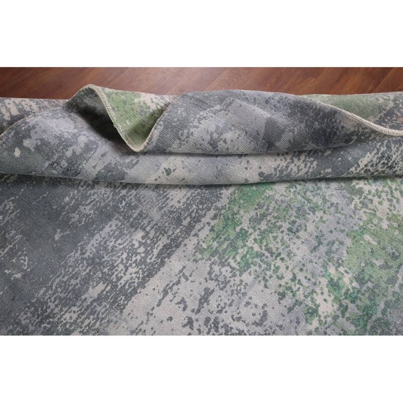 Abstract Oriental Area Rug Hand-Knotted Wool Carpet - 5'11"x 8'8"