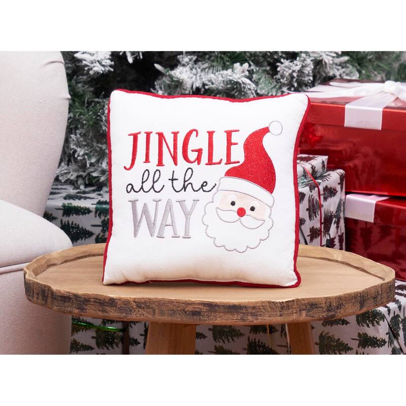10" x 10" Jingle All The Way Small Christmas Accent Pillow