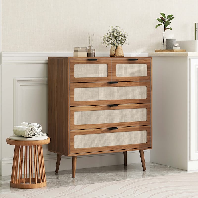 5 Drawer Cabinet, Accent Storage Cabinet, Suitable for Dining Room