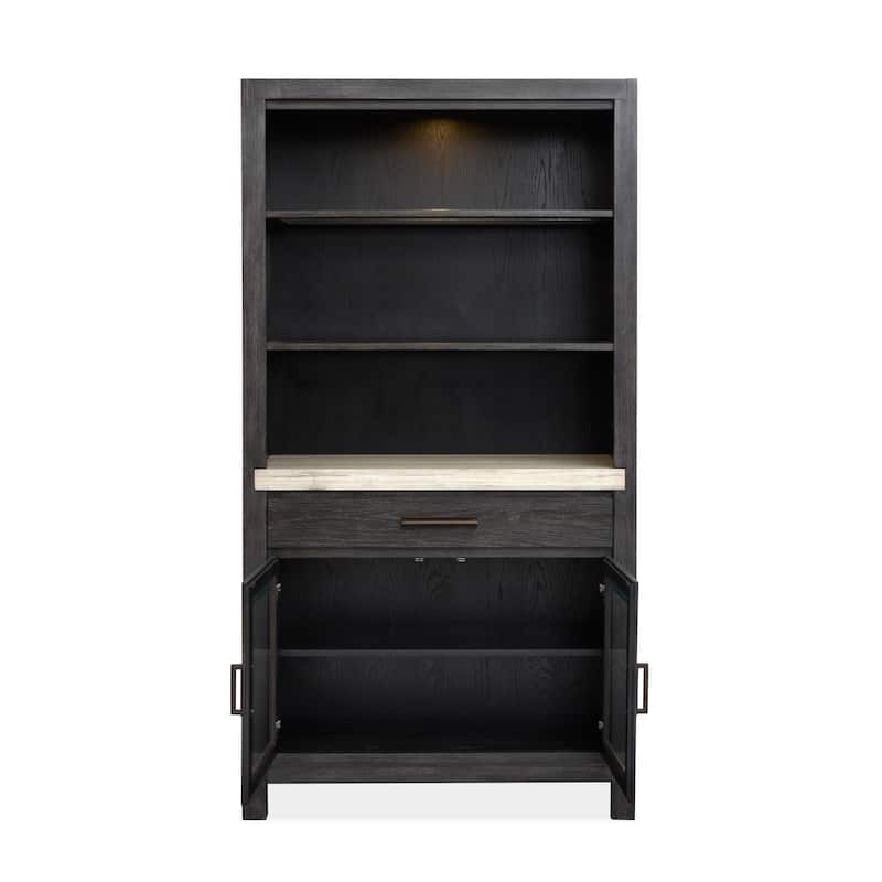 Magnussen Home Plum Creek Ravenwood Black Display Cabinet - 42''W x 18''D x 80''H