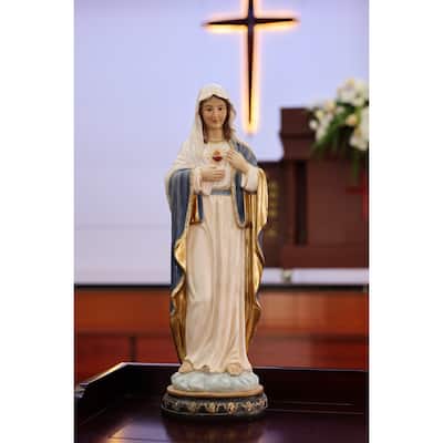 Sacred Heart Virgin Mary Standing Outdoor Garden Statue - 24"