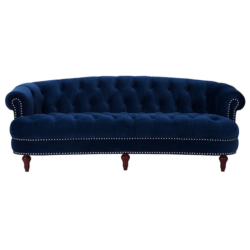 La Rosa 84" Mid-Century Modern Velvet Upholstered Chesterfield Tufted Sofa