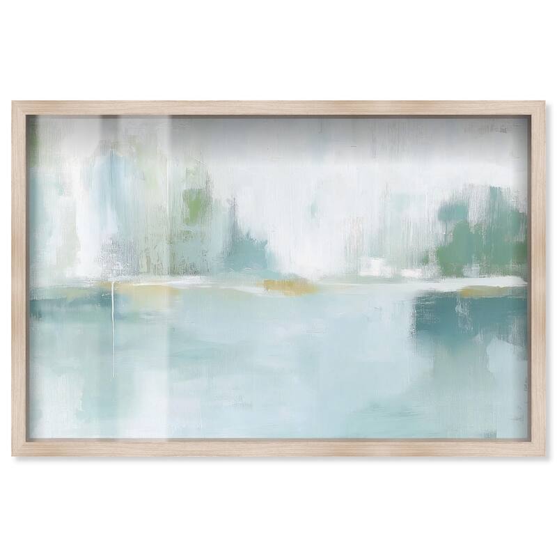 Mirrored Aqua Dream I Shadowbox by Art Remedy - Natural - 45" x 30"