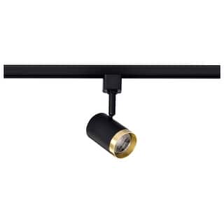 12 Watt LED Small Cylindrical Track Head 3000K Matte Black and Brushed Brass Finish