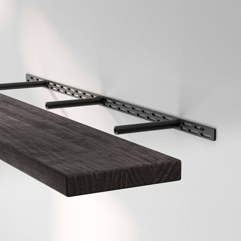 Wallniture Bois Wood Board 60" Long, 9.25'' Deep, 1.5" Thick, Hidden Bracket Shelf, Wall Bookshelf for Living Room, Rustic, 1pc
