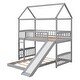 preview thumbnail 14 of 14, Twin over Twin Bunk Bed with Slide, House Bed with Slide