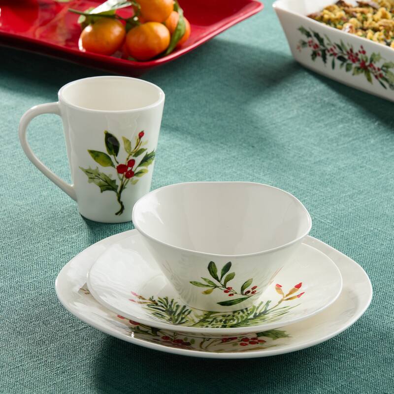 Certified International Holly And Vines Set of 4 Mugs 18 oz. asst.