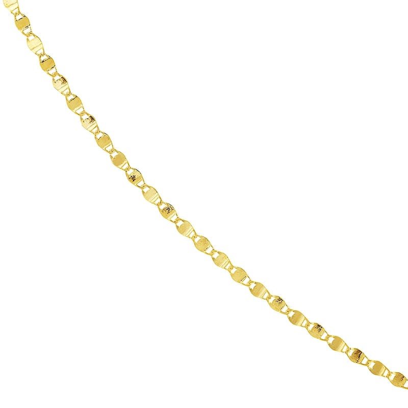 Curata 14k Yellow Gold 2.7mm Valentino Chain Necklace (Lobster) Options: 16 18 20 24