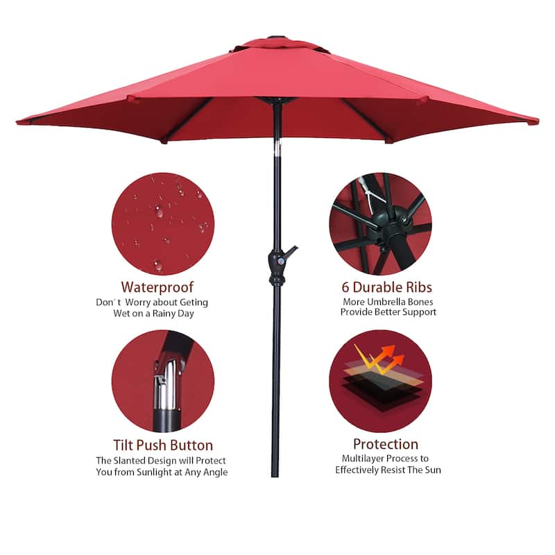 Ainfox 7.5ft Patio Umbrella Outdoor Umbrella Tilt Multi-color Without Base
