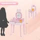 preview thumbnail 50 of 51, Kids Vanity Set with Mirror Makeup Dressing Table with Drawer