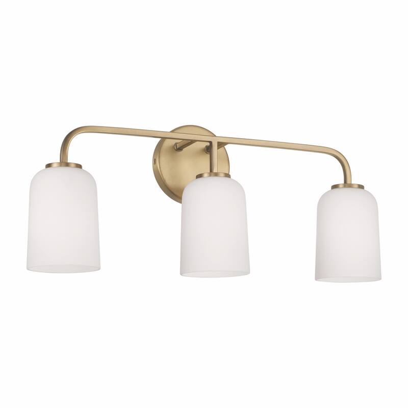 Lawson 3-light Bath/ Vanity Fixture w/ Soft White Glass - Aged Brass