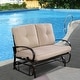 preview thumbnail 1 of 5, Outdoor Patio Rocking Glider Cushioned 2 Seats Steel Frame Furniture