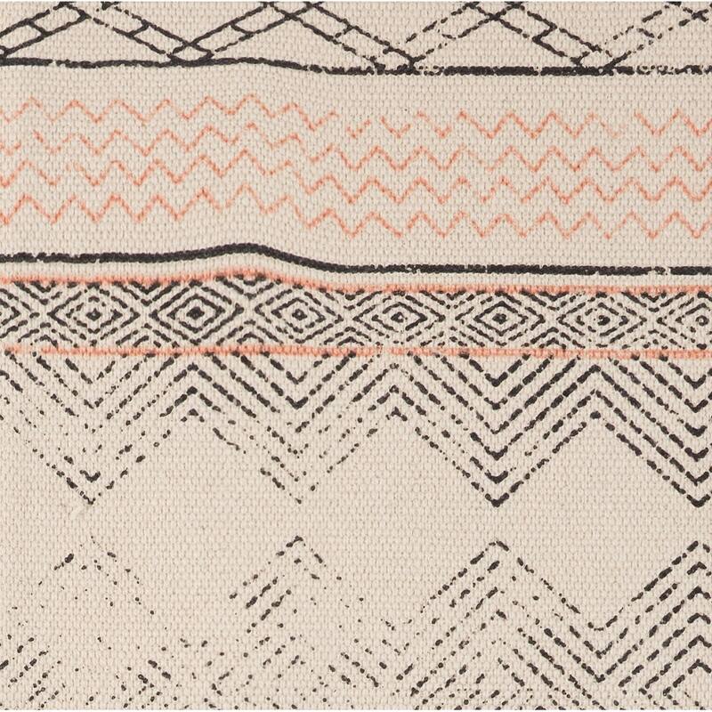 French Connection Stonewash Printed Cotton Boris Strawberry Accent Rug