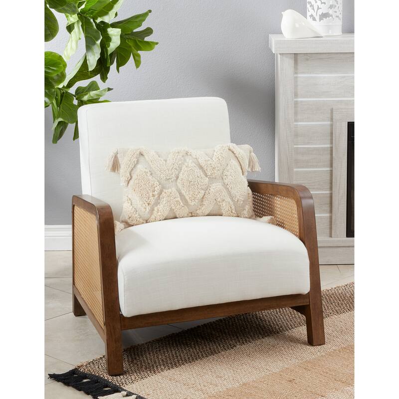 Tufted Diamond Design Lumbar Throw Pillow