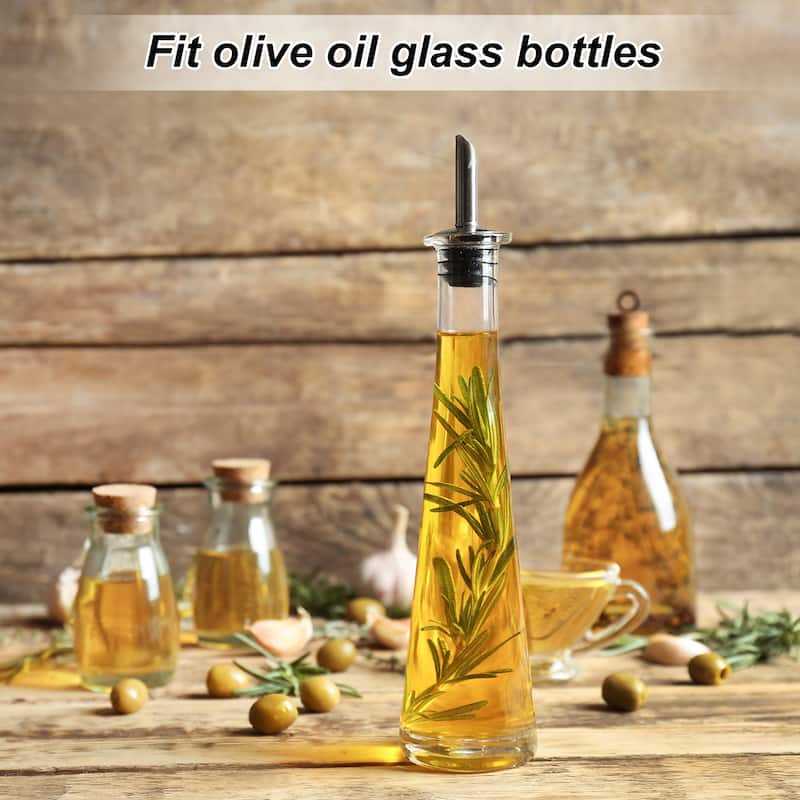 Stainless Steel Bottle Pourers, Spout Cork Design Wine Bottle Stoppers - Silver
