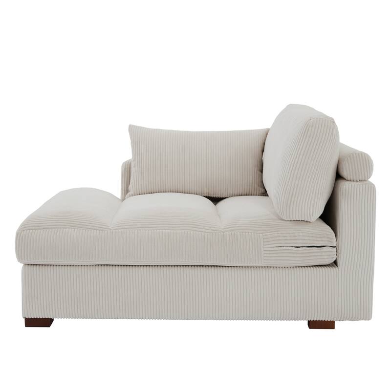 Modern Corduroy L-Shaped Sofa Chaise Lounge Couch