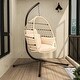 preview thumbnail 7 of 8, Foldable Hanging Swing Chair with Stand - Indoor/Outdoor, Space-Saving Design, Comfortable Puffy Cushion