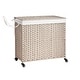 preview thumbnail 25 of 78, Laundry Hamper with Lid Rattan Basket with Removable Bags and Wheels