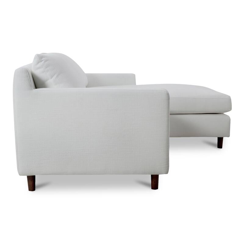 NADAAL STUDIOS Veyric Right-Facing Sectional Sofa, High Back, Chenille Performance Fabric, Feather Blend Seat, Seats 4, White