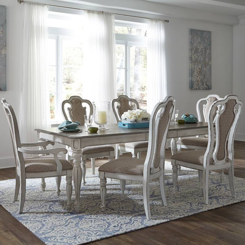Magnolia Manor 7 Piece Rectangular Table Set - Antique White