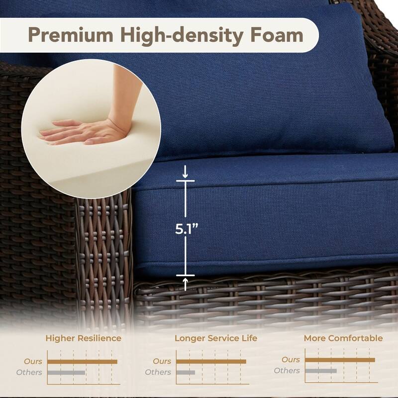 Murphy Outdoor Wicker Patio Furniture Swivel Glider Chair