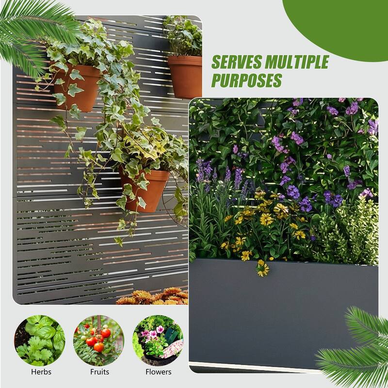 Raised Garden Bed Planter with Trellis Movable Planter Box with Lockable Wheels