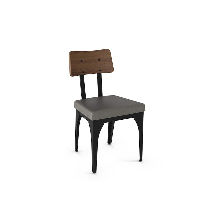 Amisco Symmetry Set of 2 Upholstered Dining Chairs with Wood Backrest
