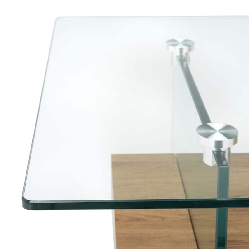 SAFAVIEH Kayley Modern Glass Coffee Table - 43.3" x 23.6" x 16.5"